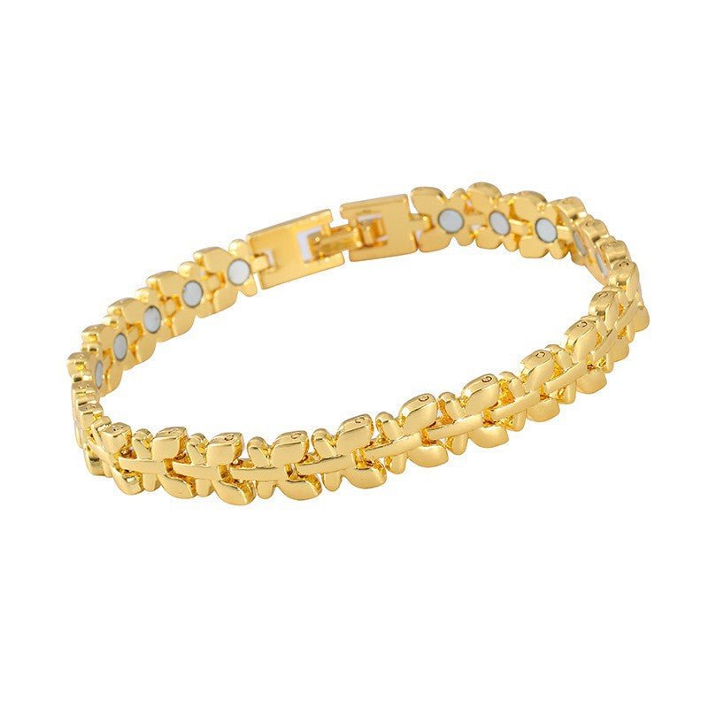 Clover Magnetic Bracelet for Women – Lightweight Alloy with Rhinestones - Craftopia
