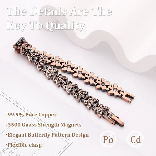 Copper Butterfly Magnetic Bracelet for Women – Elegant Jewelry Gift - Craftopia