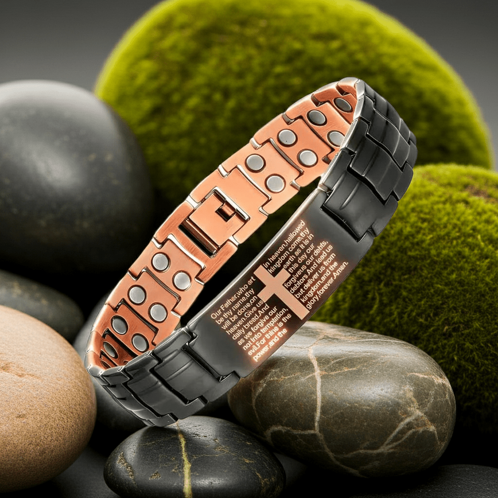 Copper Cross Bracelet for Men – Adjustable Black Copper Jewelry - Craftopia