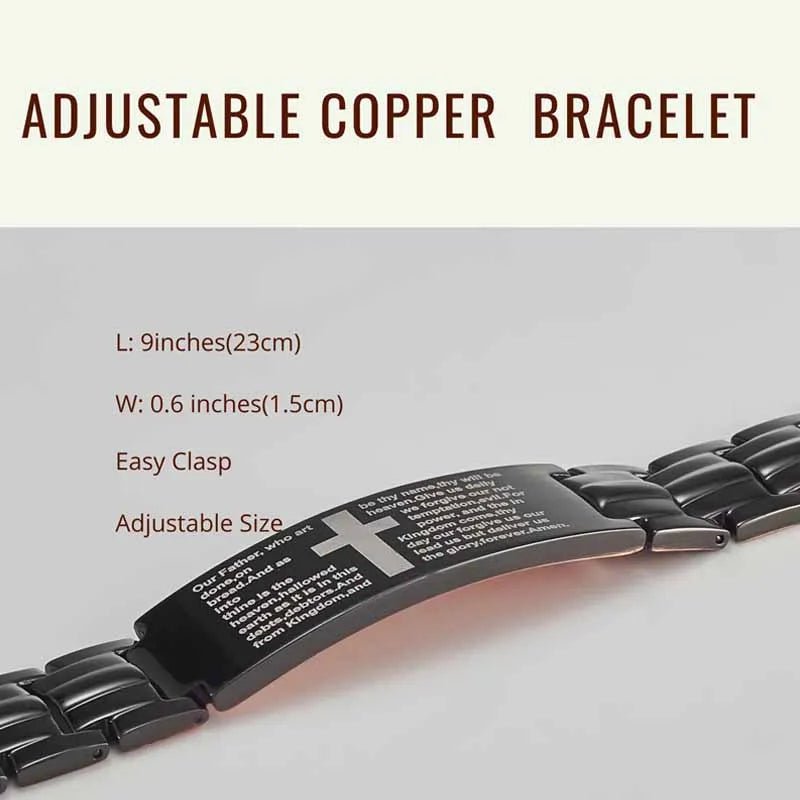 Copper Cross Magnetic Bracelet for Men – Adjustable Black Copper Jewelry - Craftopia