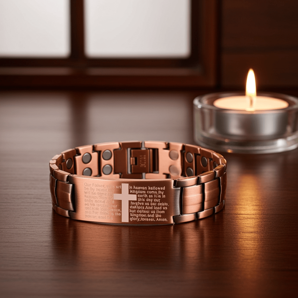 Lord's Prayer Copper Bracelet – Laser Engraved Christian Jewelry Gift - Craftopia