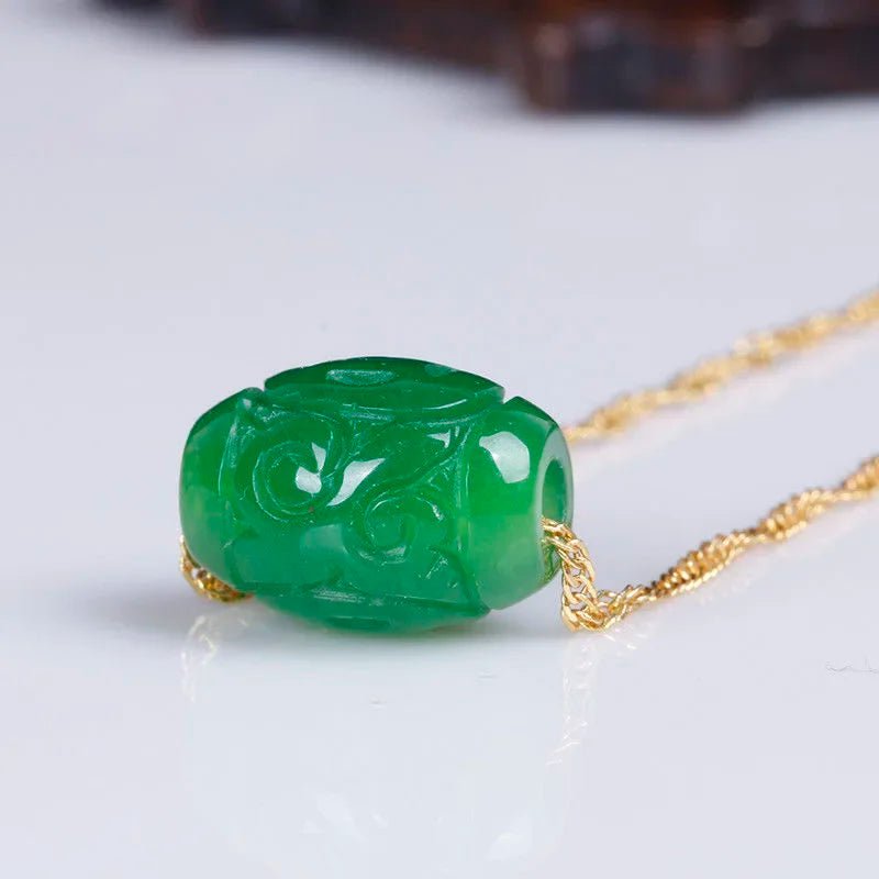 Natural Green Jade Money Beads Bangle Charm – Jadeite Jewelry Gift for Women Men - Craftopia