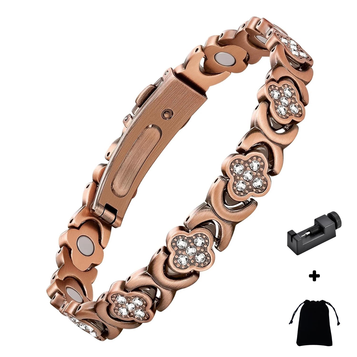 Pure Copper Bracelet for Women – Elegant Cubic Zirconia Jewelry Gift - Craftopia