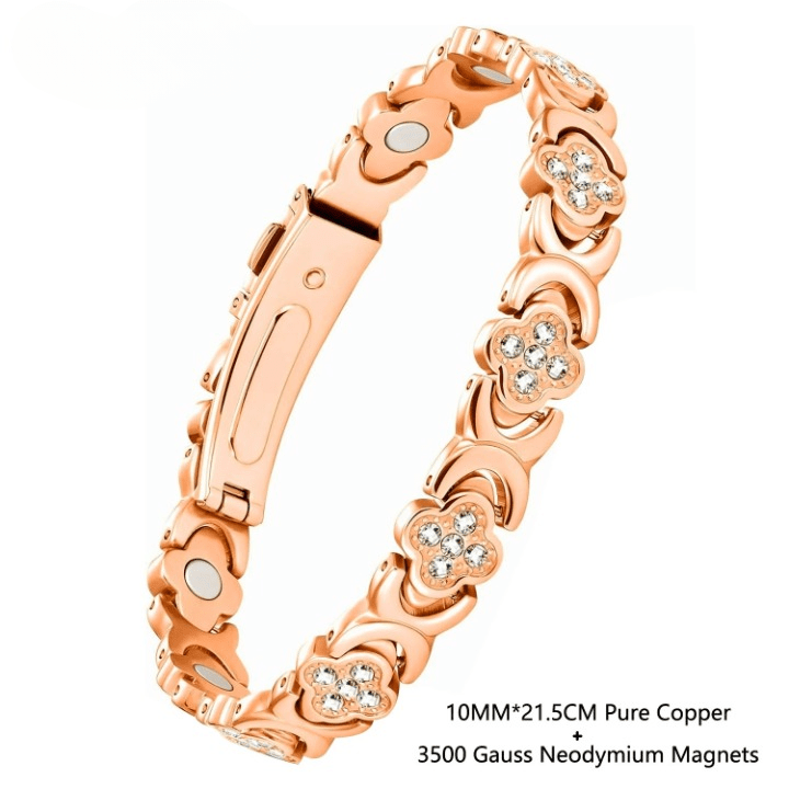 Pure Copper Bracelet for Women – Elegant Cubic Zirconia Jewelry Gift - Craftopia