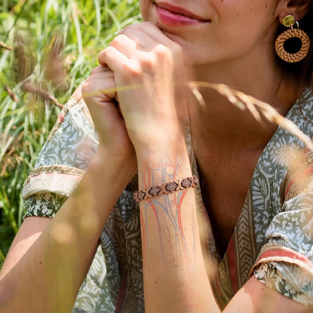 Pure Copper Bracelet for Women – Elegant Cubic Zirconia Jewelry Gift - Craftopia