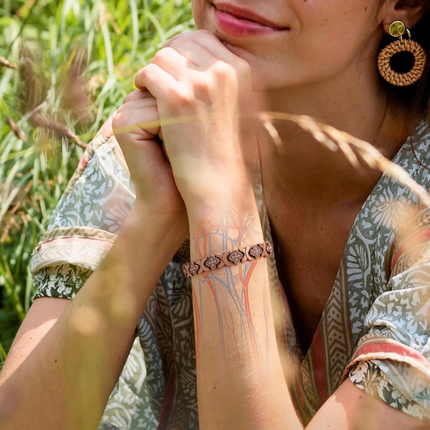 Pure Copper Bracelet for Women – Elegant Cubic Zirconia Jewelry Gift - Craftopia