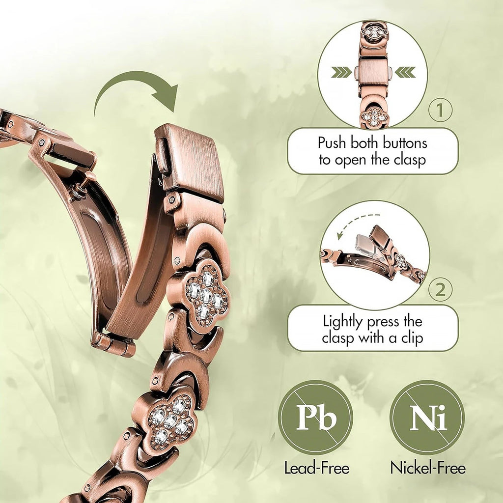 Pure Copper Bracelet for Women – Elegant Cubic Zirconia Jewelry Gift - Craftopia