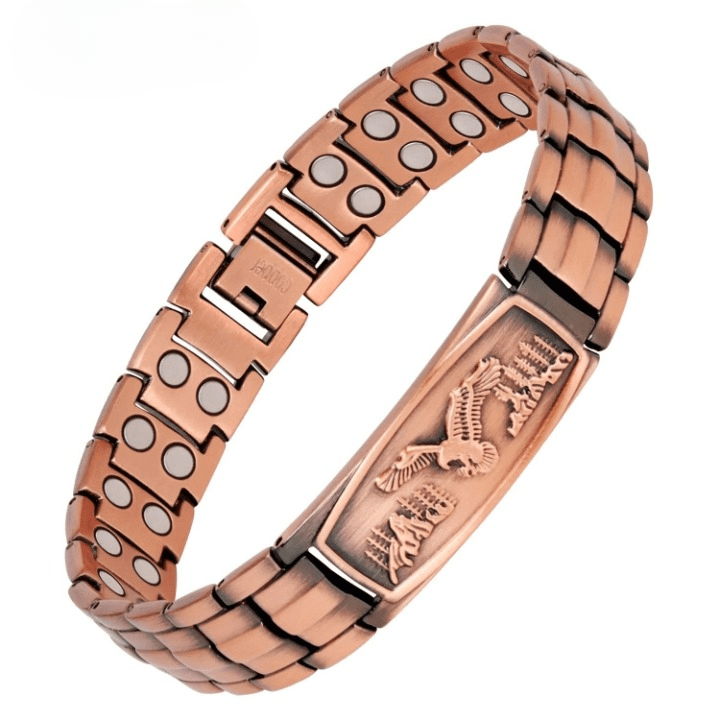 Pure Copper Eagle Pattern Bracelet for Men – Solid Copper Jewelry - Craftopia