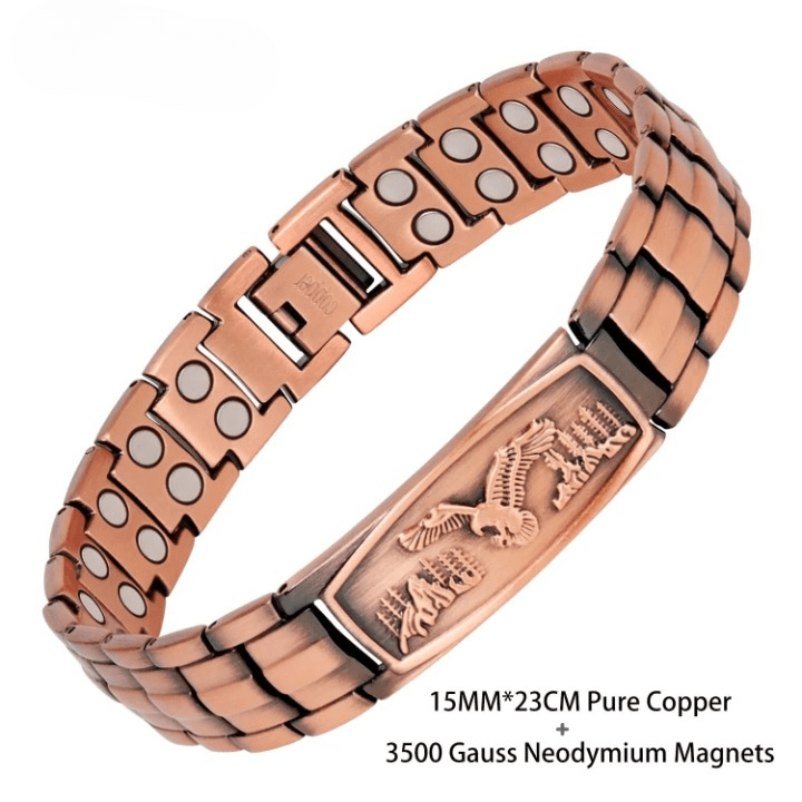 Pure Copper Eagle Pattern Bracelet for Men – Solid Copper Jewelry - Craftopia