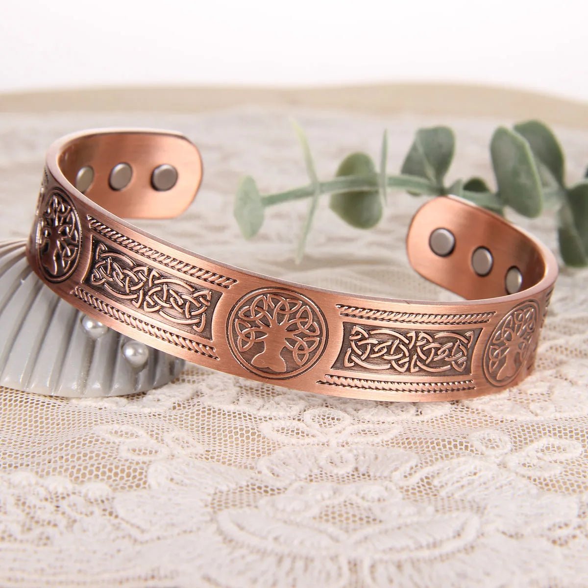 Pure Copper Magnetic Adjustable Cuff Bracelet for Women Men – Solid Copper Jewelry - Craftopia