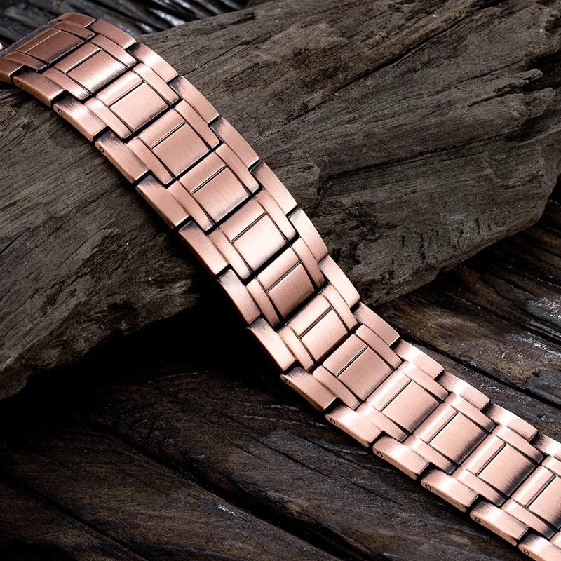 Retro Three-Row Copper Magnetic Bracelet for Men – Pure Copper Bangle Jewelry Gift - Craftopia