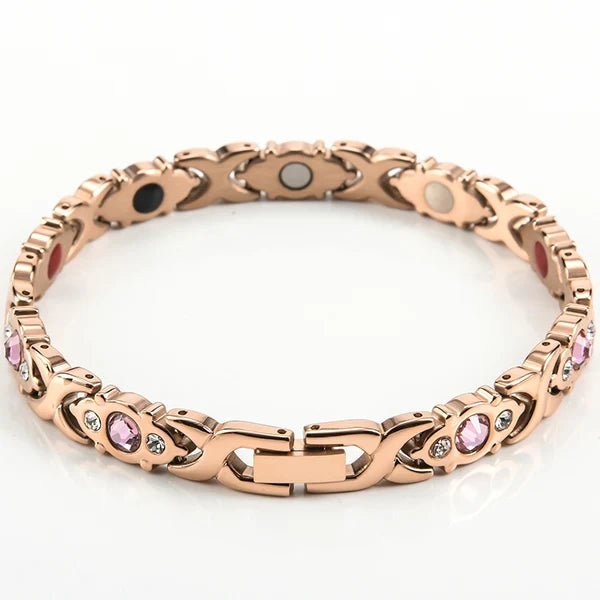 Rose Gold Stainless Steel Magnetic Bracelet for Women Men – Germanium Hematite Jewelry - Craftopia