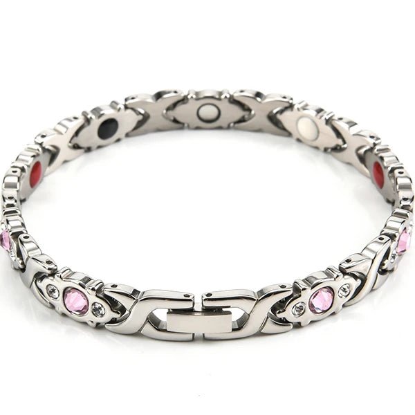 Rose Gold Stainless Steel Magnetic Bracelet for Women Men – Germanium Hematite Jewelry - Craftopia