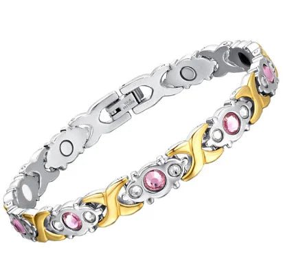 Rose Gold Stainless Steel Magnetic Bracelet for Women Men – Germanium Hematite Jewelry - Craftopia