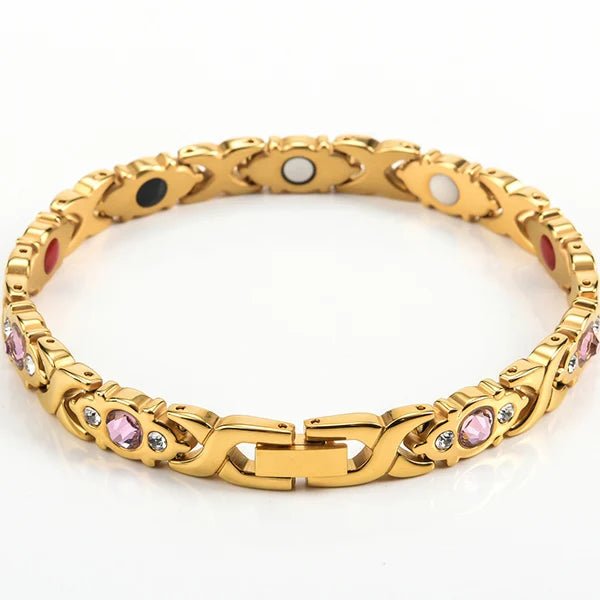 Rose Gold Stainless Steel Magnetic Bracelet for Women Men – Germanium Hematite Jewelry - Craftopia